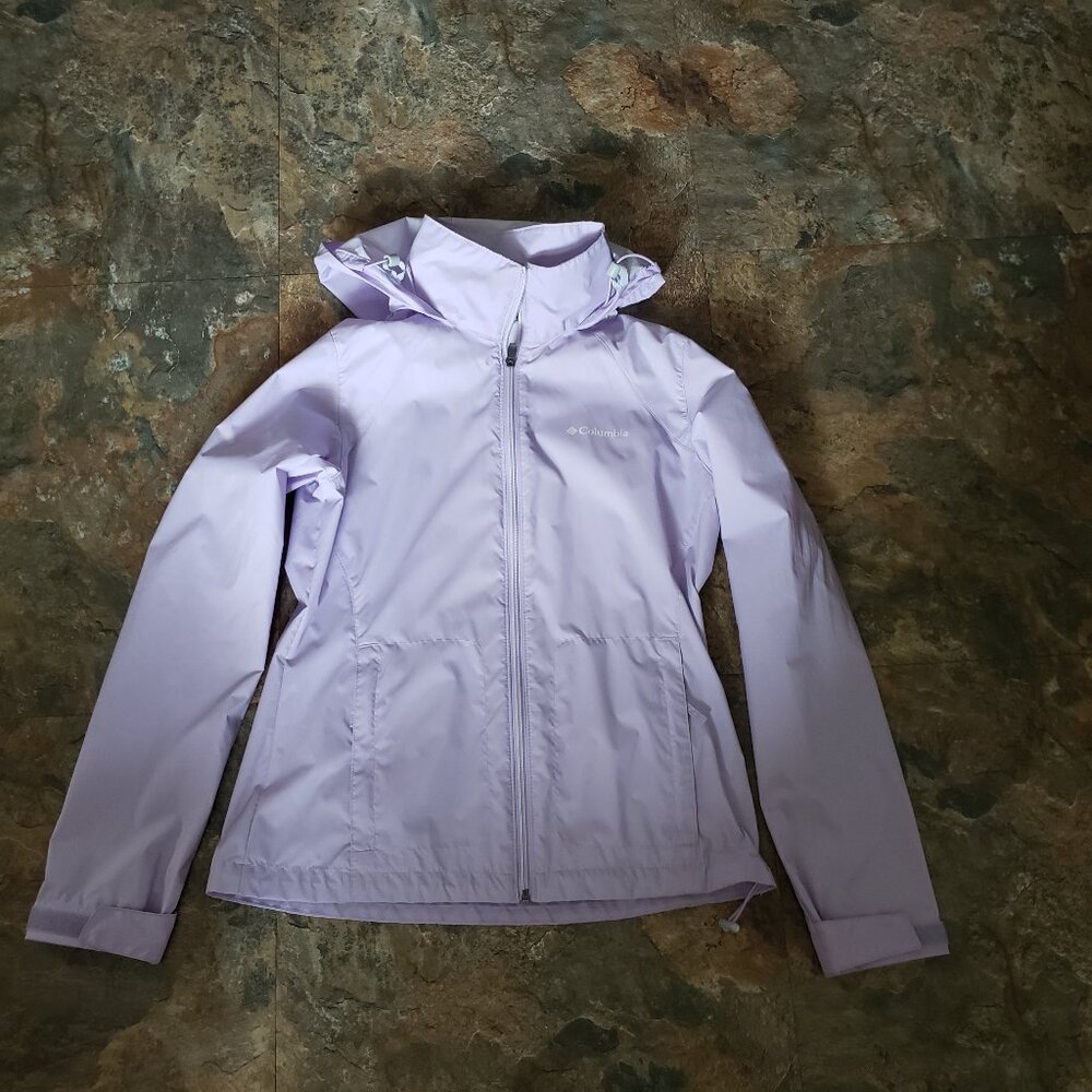 Columbia Women’s Lightweight Rain Jacket Hooded Purple Like new